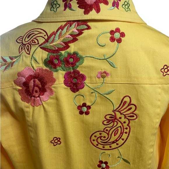 Coldwater Creek Yellow Embroidered Shacket - Picture 6 of 9